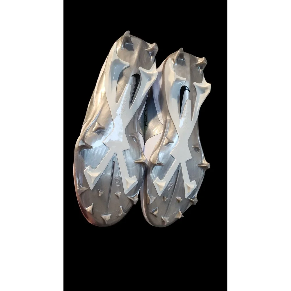 Nike Alpha Menace 4‎ Pro Mens 11.5 White Black Cleats LIKE NEW Football